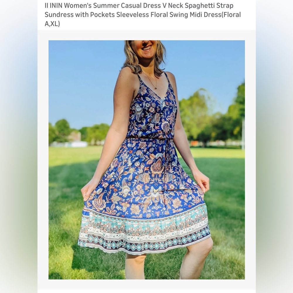 Floral Blue Summer Dress